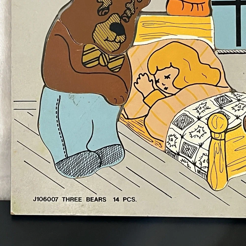Vintage 1979 Judy Wooden Puzzle GOLDILOCKS and the THREE BEARS #J106007 14pc USA